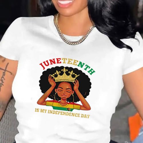 Juneteenth Iron on Patches - 4 Sheets Black Women Heat Transfer Vinyl Stickers Independence Day Iron on Transfer Decals 1865 Black History Design Heat Thermal Press Appliques for Clothes Pillow Bags - color: Juneteenth B