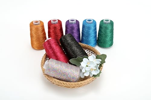 Metallic Crochet Thread, 80g Lurex Yarn for Charms(Dark Blue) - color: Dark Blue