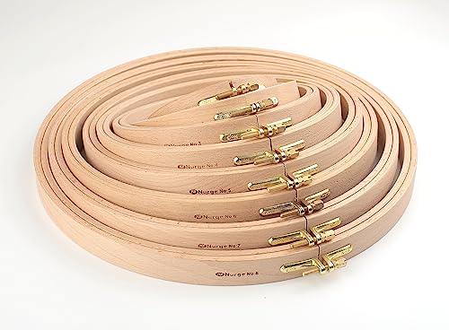 Nurge Premium Quality Beech Wood Embroidery Hoop, Cross Stitch Hoop with Gold Plated Adjustable Brass Screw for DIY Projects Ideal for Crafters,Beginners & Professionals - 3.94" Diameter & 0.93" Thick - size: 3.94" / 100mm Dia