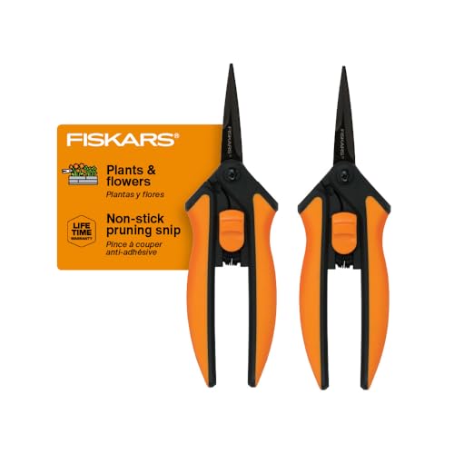 Fiskars 6" Non-Stick Pruning Snips, Resin-Resistant Garden Scissors, 2-Pack - style: Non-Stick Snips (2-Pack)