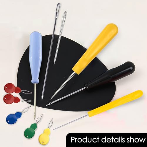 11 Pcs Candle Needle Kit,Wick Inserting Tool Molds Punch Needle with Hook Eye,Large-Eye Candle Wicking Needle(2 Style) - color: 11PCS