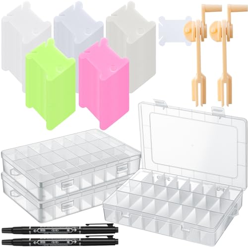 GlikCeil 500 Pcs Set Embroidery Floss Bobbins Thread Organizer Kit