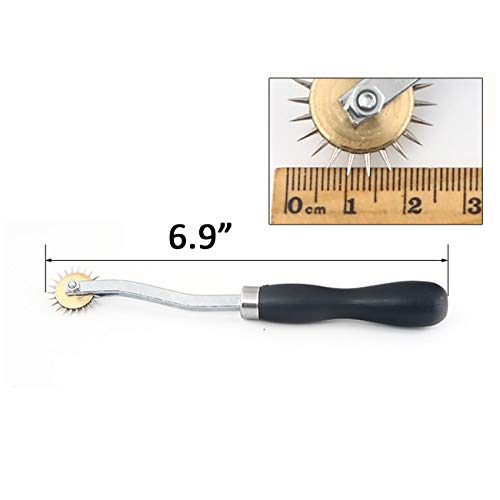 TIHOOD 2PCS Needle Point Tracing Wheel, 4mm Leather Paper ClothSewing Overstitch Wheel Tool - color: Black