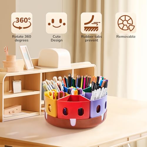 GAMENOTE Rotating Art Supply Organizer, Lazy Susan Caddy, Large - size: Large, 11"d x 5"h