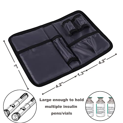 apollo walker Insulin Cooler Travel Case with Ice Packs and Insulation - color: Gray, size: Medium