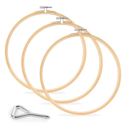 Caydo 3 Pieces Embroidery Hoop with Metal Screw Tool, 8 Inch - style: 8 INCH