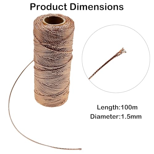 1.5mm Metallic String Decorative Metallic Bakers Twine Metallic Thread Rope for Craft Jewelry Making DIY Christmas Ornament Hanging Decoration, 3 Color C, 330 Yard - color: 3 Color C