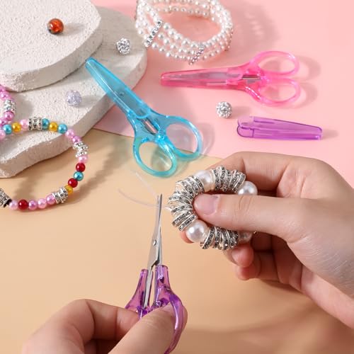 3 Pc Small Craft Scissor 3" Tiny Travel Scissor with Cover Pink/Purple/Blue
