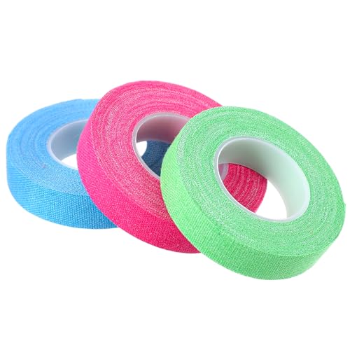 3 Rolls Thimble Tape for Hand Sewing, Self-Adhesive Cotton Finger Protector, Breathable Finger Tape Adjustable Knitting Bandage for Quilting, Embroidery DIY Crafts (Blue, Green, Purple Red) - color: Blue, Green, Purple Red