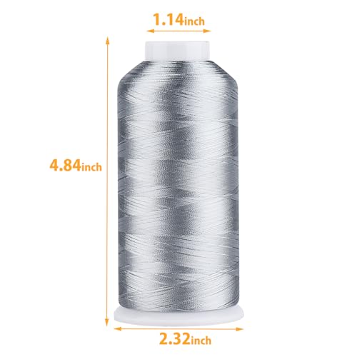 Simthread Rayon Embroidery Thread 5500 Yards, 40wt 100% Rayon Viscose for Commercial and Domestic Machines - Gray 1118 - color: Gray1118