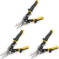 HURRICANE 10 inch Aviation Tin Snips, Straight Cut Metal Shears with Non-Slip Tyregrip Handle, Cr-V Steel Blades Shears for Thin Sheet Metal, Aluminum, Gutter & DIY Projects (Pack of 3) - size: 10 Inch Regular: Straight Cut (Pack of 3)