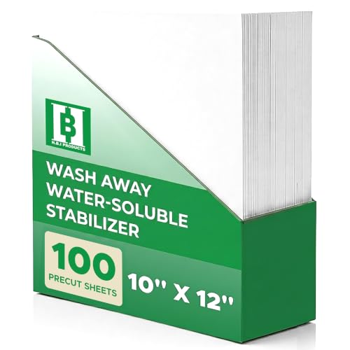 HBI Wash Away Water Soluble Stabilizer Sheets, 10 x 12 in, 100 Pack - size: 10" x 12"