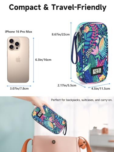 YOUSHARES Insulin Cooler Travel Case - TSA Approved Diabetic Medication Pen Cooling Bag with Temperature Display, Refrigerated Peptide Supplies Organizer Insulated Storage Kit with 2 Ice Pack - color: 11_Rainforest