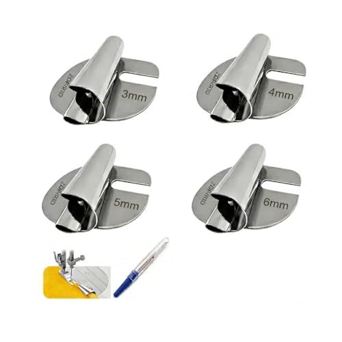 4PCS Universal Sewing Rolled Hemmer Foot for Sewing Machine - size: 3/4/5/6mm Rolling Hem