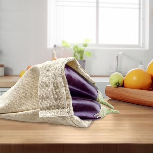 calary 50pcs Double Canvas Drawstring Bag Cotton Pouch Gift Sachet Bags Muslin Reusable Tea Bag - style: 11.9x15.8Inch (Pack of 50)