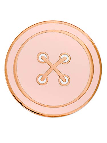 PinMart Sewing Magnetic Enamel Pin and Needle Minder - color: Pink Button Copper Plated, size: 1 Piece