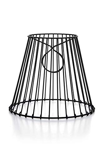 Cleveland Vintage Clip-On Metal Wire Lampshade - Create Your Own Home Lighting, Ideal for Creating a Mason Jar Light, 8” x 7” x 4.5”, Black