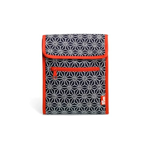 Prym Circular Knitting Needle Case, 9" x 7-1/4", Navy Geometric - style: Navy Geometric