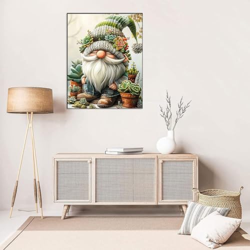 WUSARPLY Gnome Stamped Cross Stitch Kits for Beginners Adults - color: J087