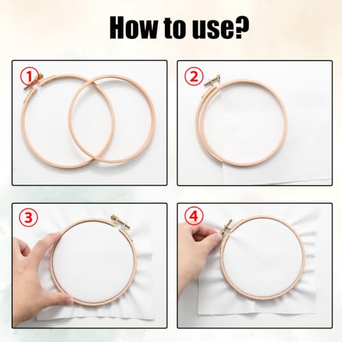 Mormchlots 2Pcs 8 Inch Wood Embroidery Hoops - size: 8 inch