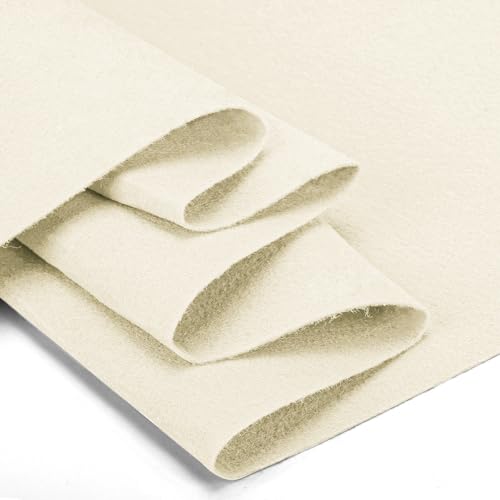 Felt Fabric 36" X 36"(1 Square Yard) (Ivory) - color: Ivory, size: 36" X 36"