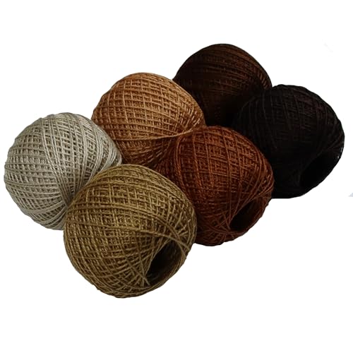 KCS Mercerized Pearl Cotton Thread Size 8 Crochet Needlework Embroidery Threads Ball (6, 04) - color: 04