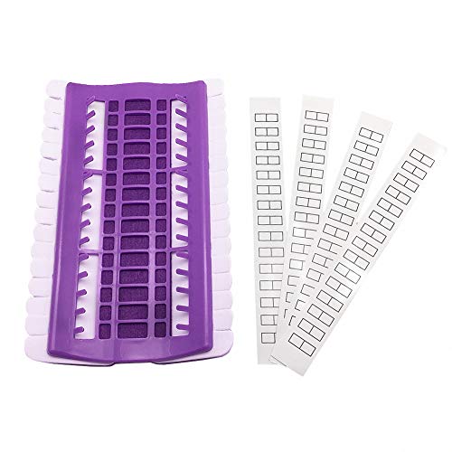30 Positions Floss Organizer Embroidery Shelf Thread Organizers for Cross Embroidery Thread Holder with 4Pcs Replaceable Paper Card Needle Holder (Purple) - color: Purple
