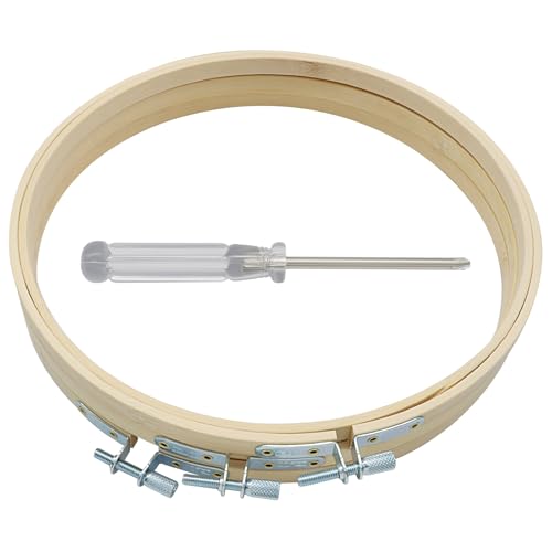 Unlorspy 8 Inch Circle Embroidery Hoops, 6Pcs Round Wood Bamboo - size: 8"
