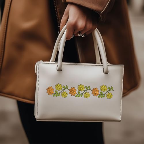 BENECREAT 4 Style 27Pcs Flower Border Water Soluble Hand Sewing Stabilizers, Long Rattan Flowers Tear Away Water Soluble Embroidery Patterns for Carves, Shirts, Coats, Bags, Towels - color: Flower Border