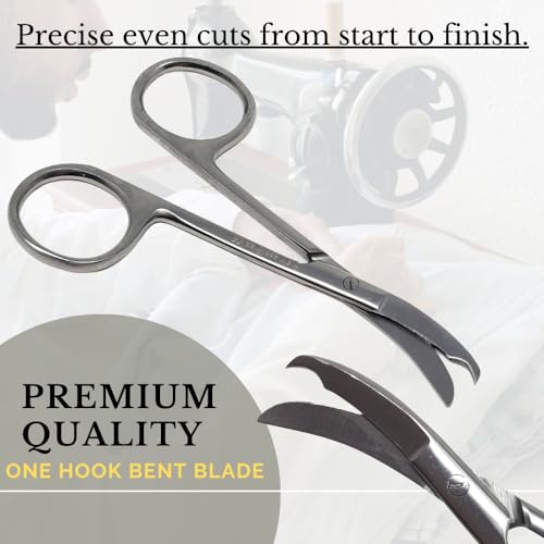 Small Scissors all Purpose, Sharp Mini Detail Craft Shears with Precision Angled One Hook Tip Design, Ideal for Thread Cutting, Sewing, Knitting, Embroidery, Stainless Steel Snips (Silver - 3.5") - color: Silver - 3.5"
