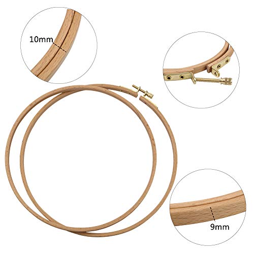 2 Pack 7 Inch Embroidery Hoop, Guofa 18CM Beech Wood Cross Stitch Hoops, Decorative Hanging Embroidery Frame for Needlepoint Sewing Project - style: 7 inch