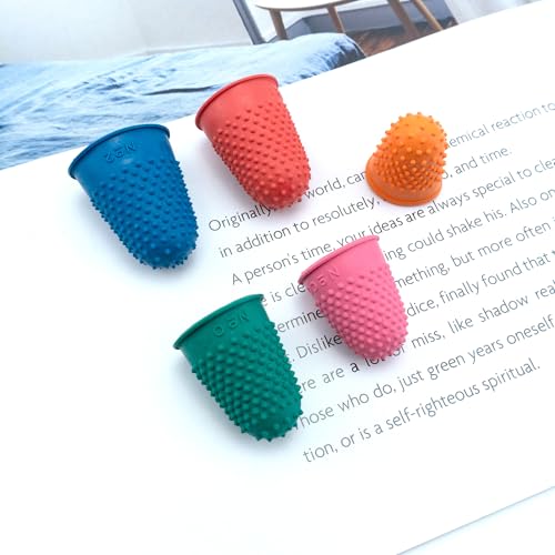 Medsuo 5pcs Rubber Thimbles for Finger Tips Protector, Paper Sorting