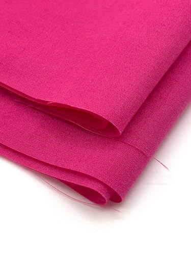 EOVEA - Cotton Polyester Fabric by The Yard – 60" Wide Broadcloth Fabric, Soft, Lightweight & Breathable Material for Lining, Curtains, Bedding, Skirts, Sewing Projects (Fuchsia,1 Yard) - color: Fuchsia, size: 1 Yard