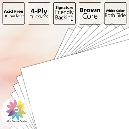 Mat Board Center 5x7 Backing Boards, 10 Pack White Backboards for Frames - size: 5x7