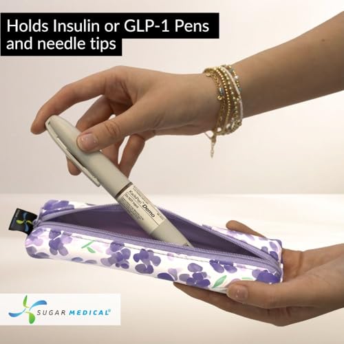 Sugar Medical MedMate GLP-1 & Insulin Pen Travel Case for 2 Pens - color: Tessa Floral