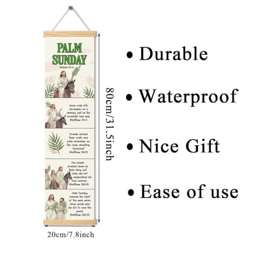 Bible Lesson, Palm Sunday Poster, Bible Posters for Kids Classroom, Inspirational Christian Posters, Sunday School Decorations for Classroom, Family Hanging of Scripture and Words Decorations 08 - color: Style 8