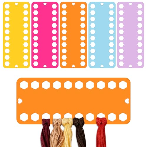 5 PCS Floss Bobbin, Plastic Sewing Thread Winding Plate Board Card for Cross Stitch Embroidery Thread Bobbins Organizer Craft - color: MIX2
