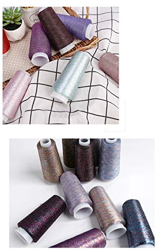 Truevalue 2 Balls Accessory Lurex Yarn, Shining Glitter Metallic Knitting-in Yarn, Sparkle Thread for Knitting and Crochet Sweater Shawl 5000 Yards (Grey Glitter) - color: Grey Glitter