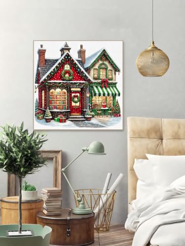 askkqtx Christmas Stamped Cross Stitch Kits for Adults 14x14 Inch - color: XJ011