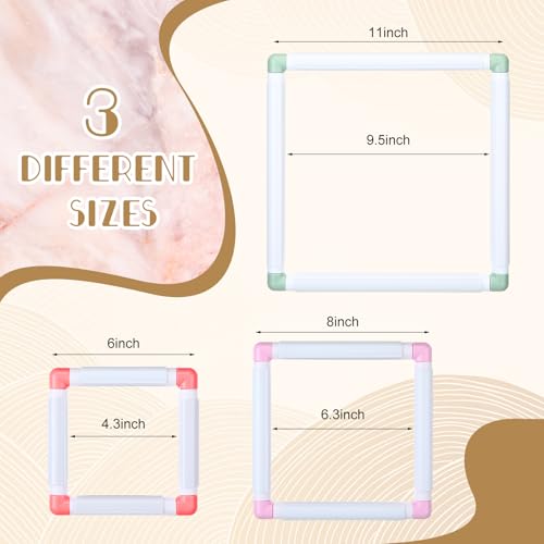 Janinka 3 Pcs Embroidery Hoop Cross Stitch Frames and Hoops, Mixing Colors - color: Mixing Colors