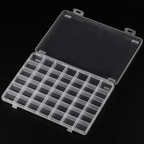 SUTOKAKA 42 Grids Clear Plastic Jewelry Organizer Box - size: 42