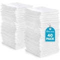 Simpli-Magic Cotton Washcloths White, 40 Pack, Size: 12”x12” - style: Washcloths