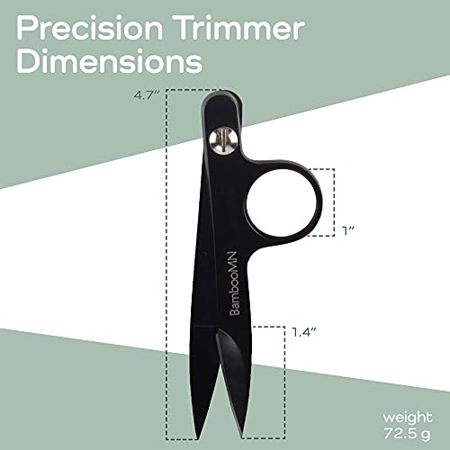 JubileeYarn Professional Multi-Purpose Titanium Precision Trimmer - Black - 1 Pair - color: Titanium - Black, size: 1 Pair