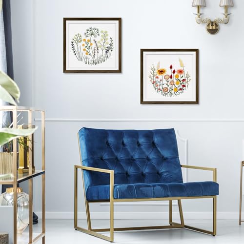 ERKOON Embroidery Kit for Beginners Adult, 2 Set Flower Cross Stitch Set Include Embroidery Cloth Hoops Threads for Craft Lover Hand Stitch with Embroidery Skill Techniques (Flowers and Plants) - color: Flowers and Plants
