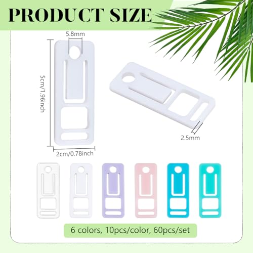 PH PandaHall 60pcs Embroidery Floss Bobbins 6 Colors Acrylic Cross Stitch Thread Bobbin Embroidery Floss Drop Sewing Thread Bobbins Organizers for DIY Craft Sewing Needlework Supplies, 1.9x0.7 Inch - color: White Pink Purple Green Blue
