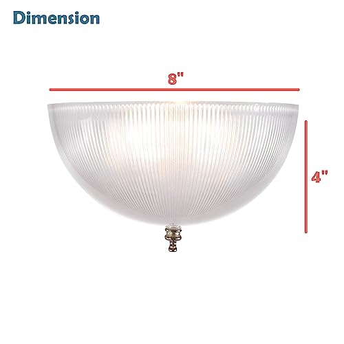 Aspen Creative 28007-75-2, Clip-on Dome Shade in Clear Finish, 8" Diameter x 4" Height, 2 Pack - color: Clear - Dome