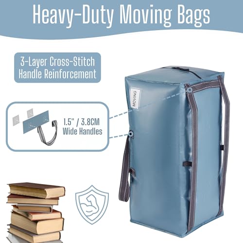 VENO 10 Pack Heavy Duty Moving Bags with Backpack Straps, Zippers & Handles, Extra Large Packing Bags for College Dorm Essentials, Moving Supplies Alternative to Cardboard Moving Boxes - color: Light Blue, size: 10 Pack