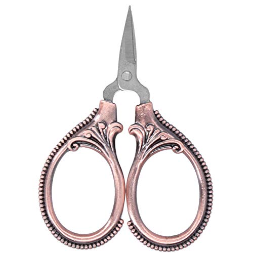 Tiny Embroidery Scissors Set - European Scissors for Sewing (Red Ancient)