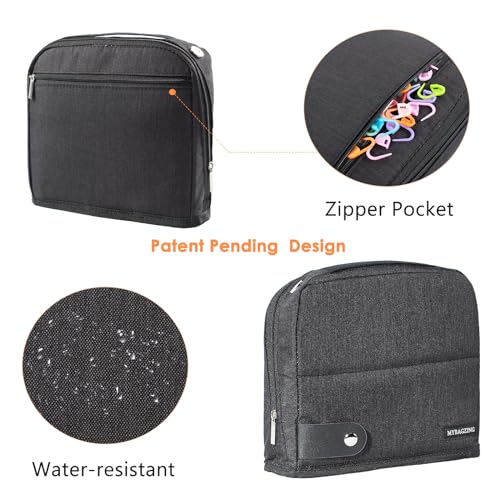 MYBAGZING Crochet Hook Case Empty - Crochet Hook Organizer Stand Up Unique Design -Corchet Organizer - for Knitting & Crochet Supplies(Case Only) - color: Black, size: Fits up to 7 inches