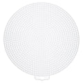 MECCANIXITY 5pcs 6" Plastic Mesh Canvas Sheet 13 Count Round Needlepoint Blank Canvas for Embroidery Knit Crochet Acrylic Yarn Crafting, White - size: 6"